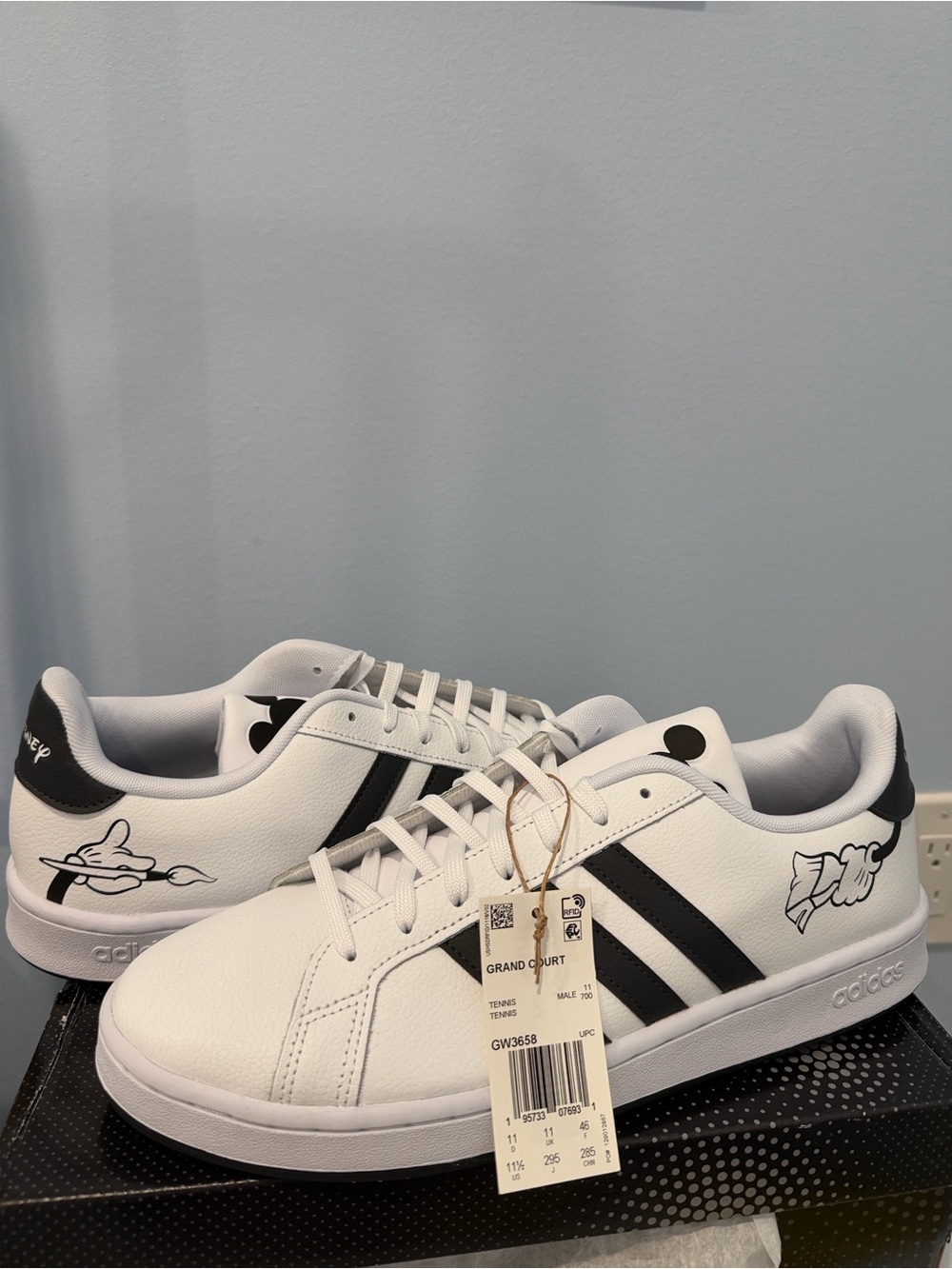 Adidas Grand Court Mickey Mouse White/Black Men's Sneakers